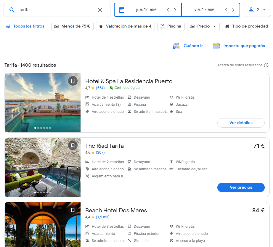 Hoteles con certificado ecologico reconocido en google