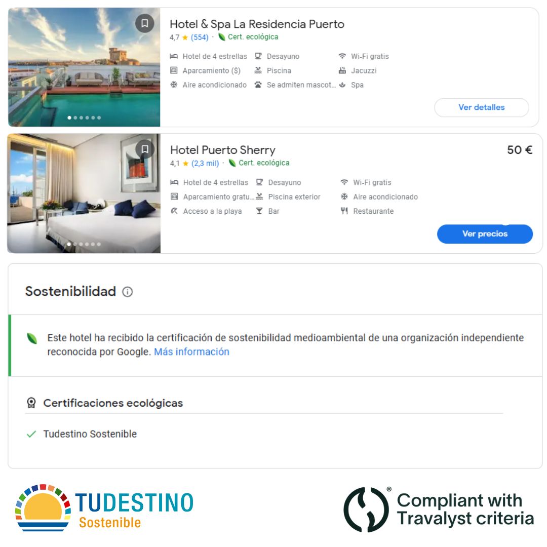 Google muestra nuestro certificado en su buscador de hoteles